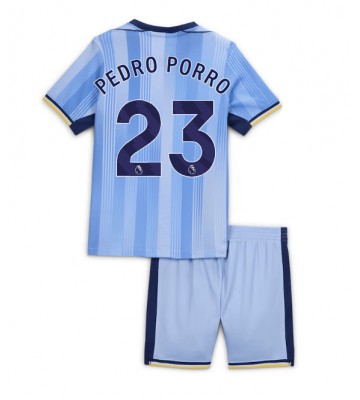 Tottenham Hotspur Pedro Porro #23 Borta Kläder Barn 2024-25 Kortärmad (+ Korta byxor)